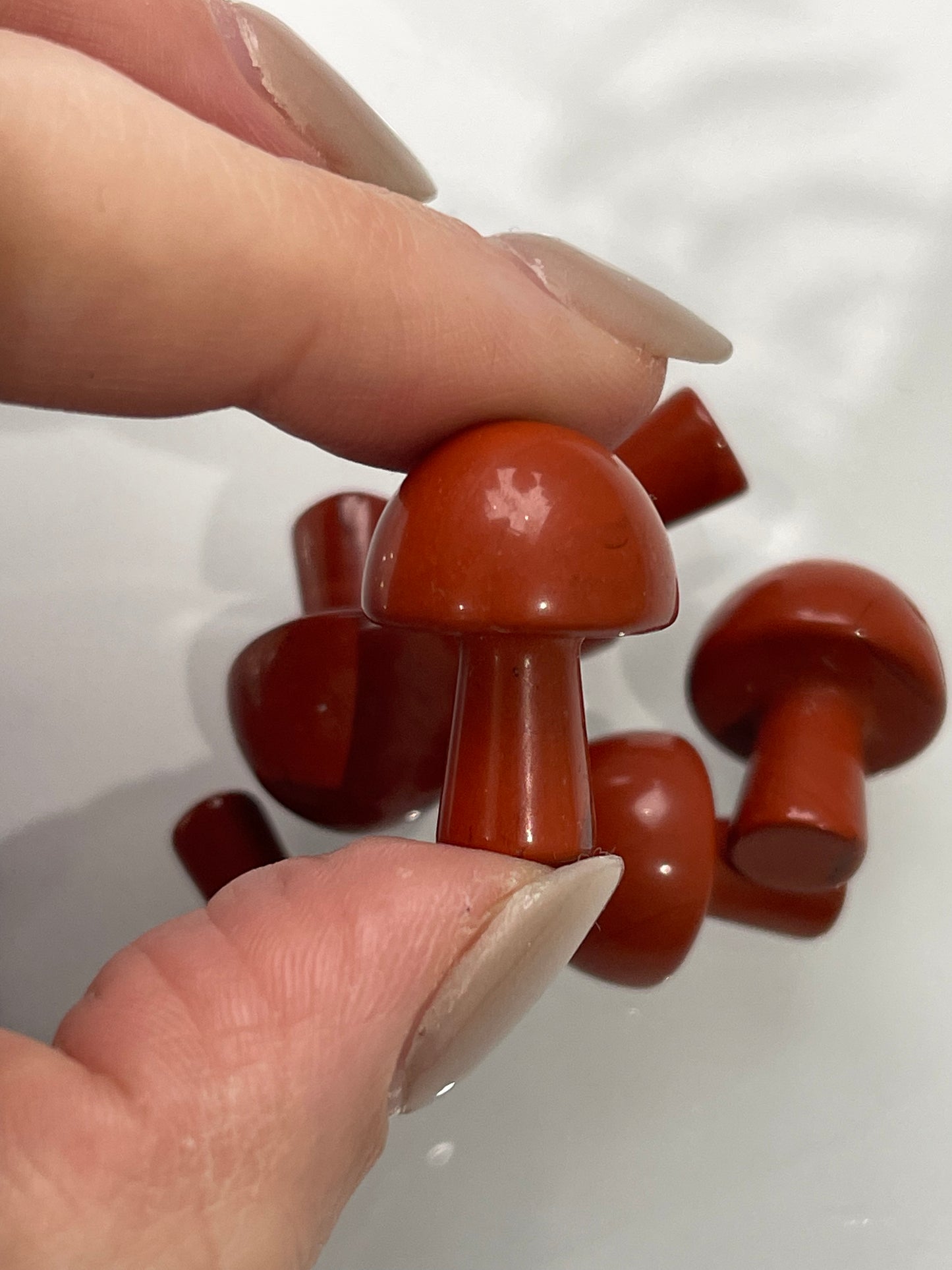 Red Jasper Mushroom Carving