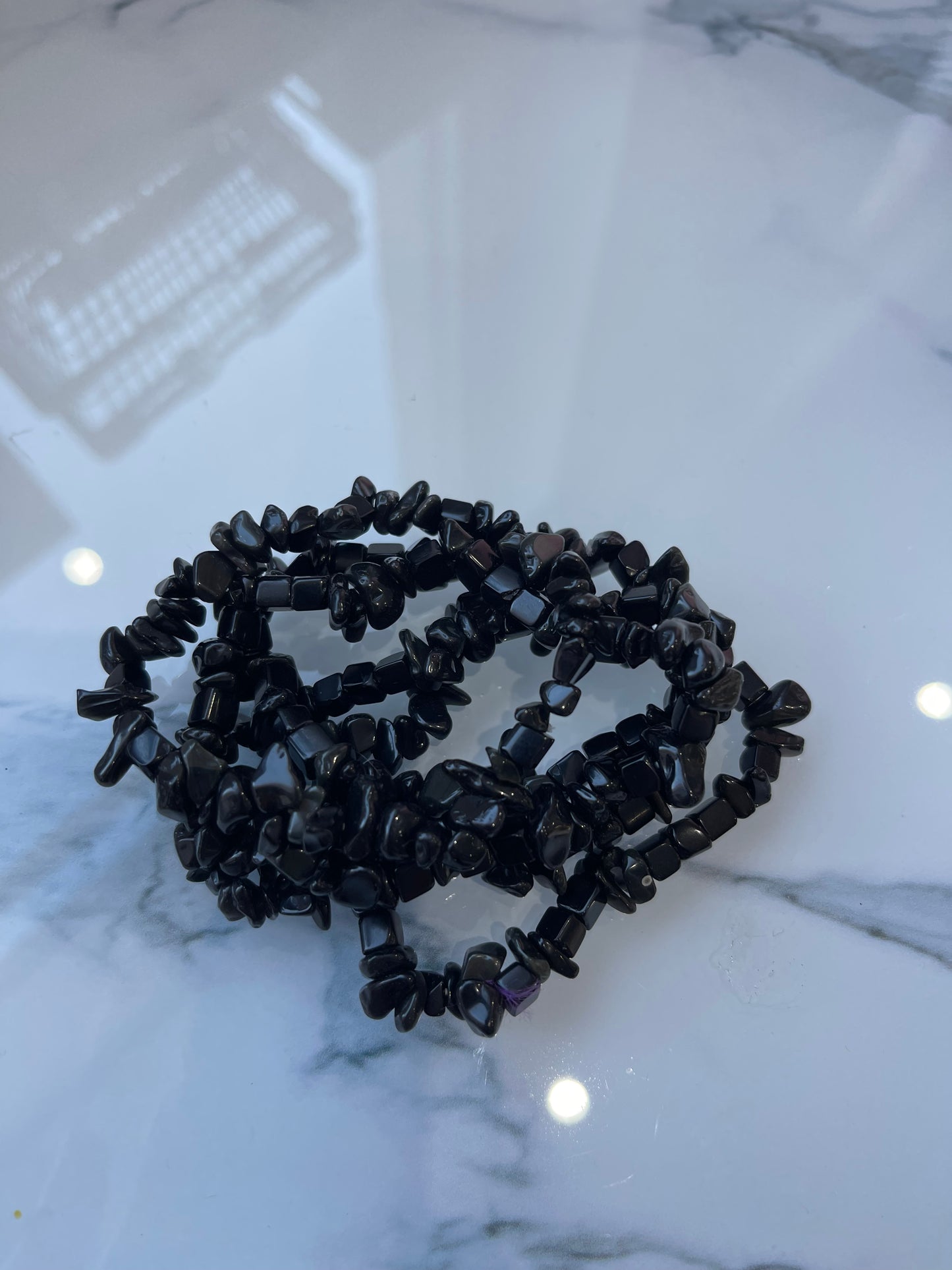 Obsidian Crystal Chip Bracelet