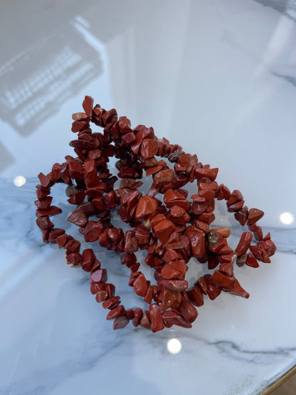 Red Jasper Crystal Chip Bracelet