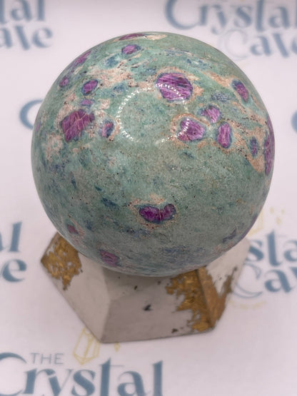 Ruby Fuchsite Spheres with Kyanite