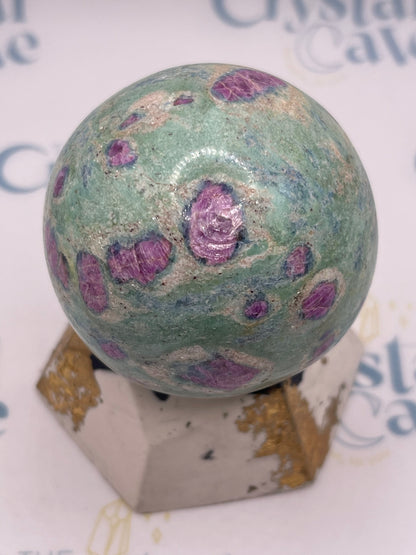 Ruby Fuchsite Spheres with Kyanite