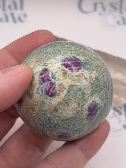 Ruby Fuchsite Spheres with Kyanite