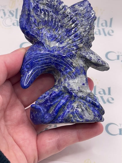 Lapis Lazuli Bird Carving: Statement Piece