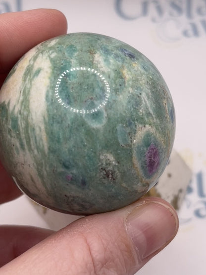 Ruby Fuchsite Spheres with Kyanite