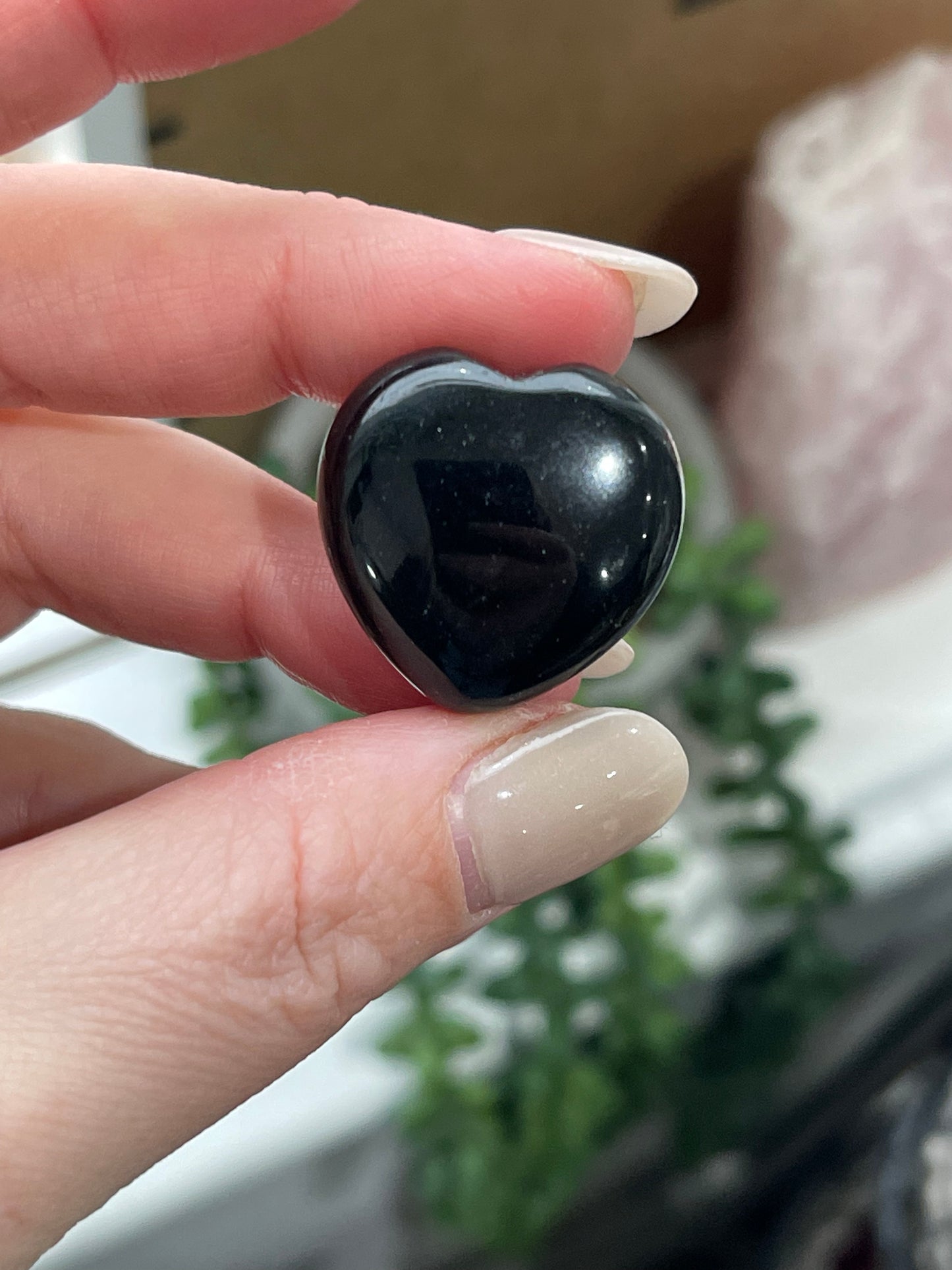 Obsidian Heart Carving