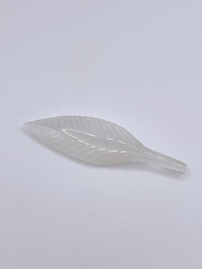 Clear Quartz Feather Carving